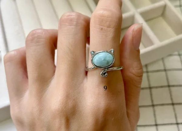 Natural larimar rings - Image 4