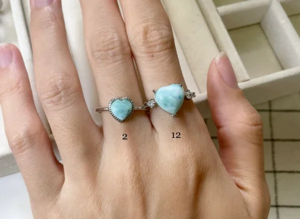 Natural larimar rings - Image 5