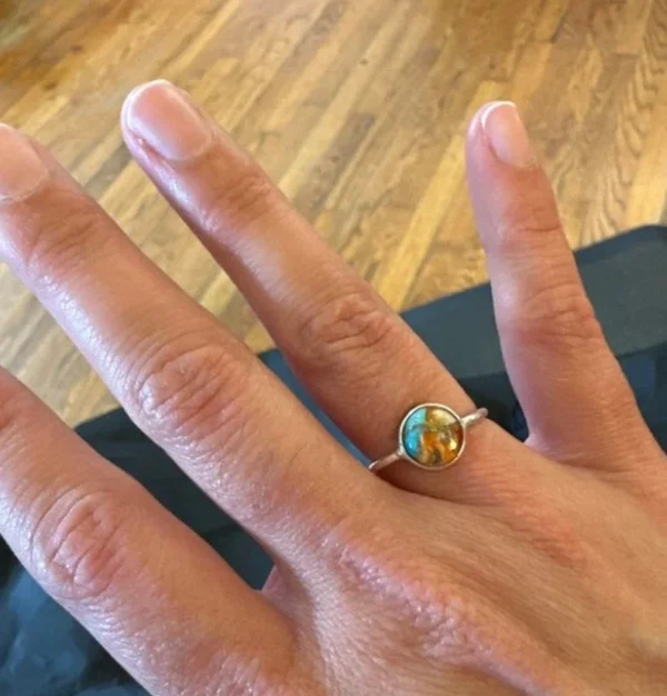 Oyster Copper Turquoise Ring - Image 3