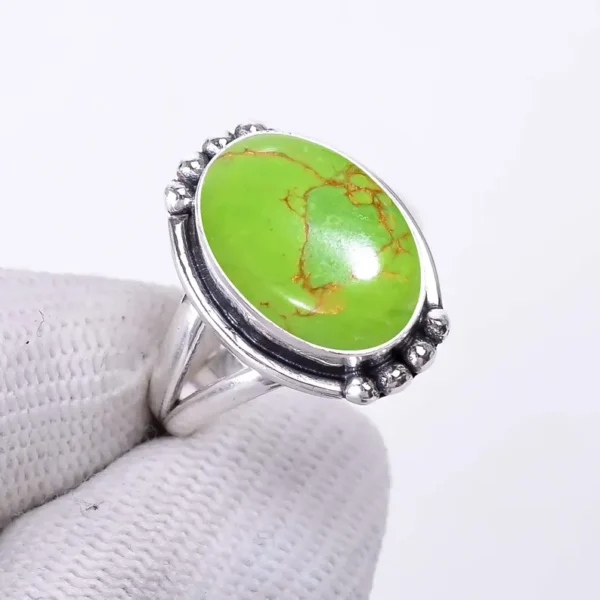 Green Copper Turquoise 925 Sterling Silver - Image 4