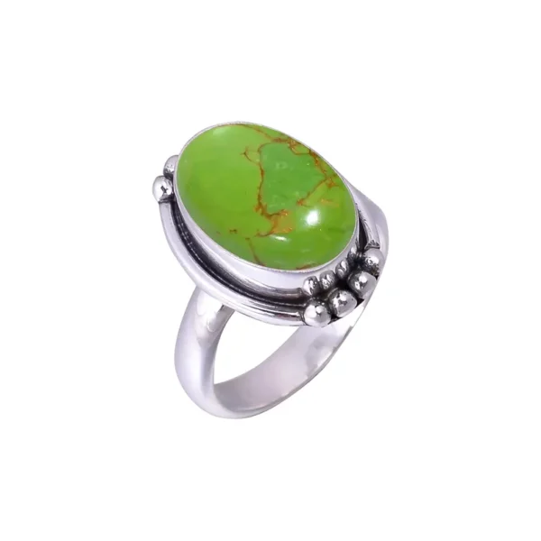 Green Copper Turquoise 925 Sterling Silver - Image 2