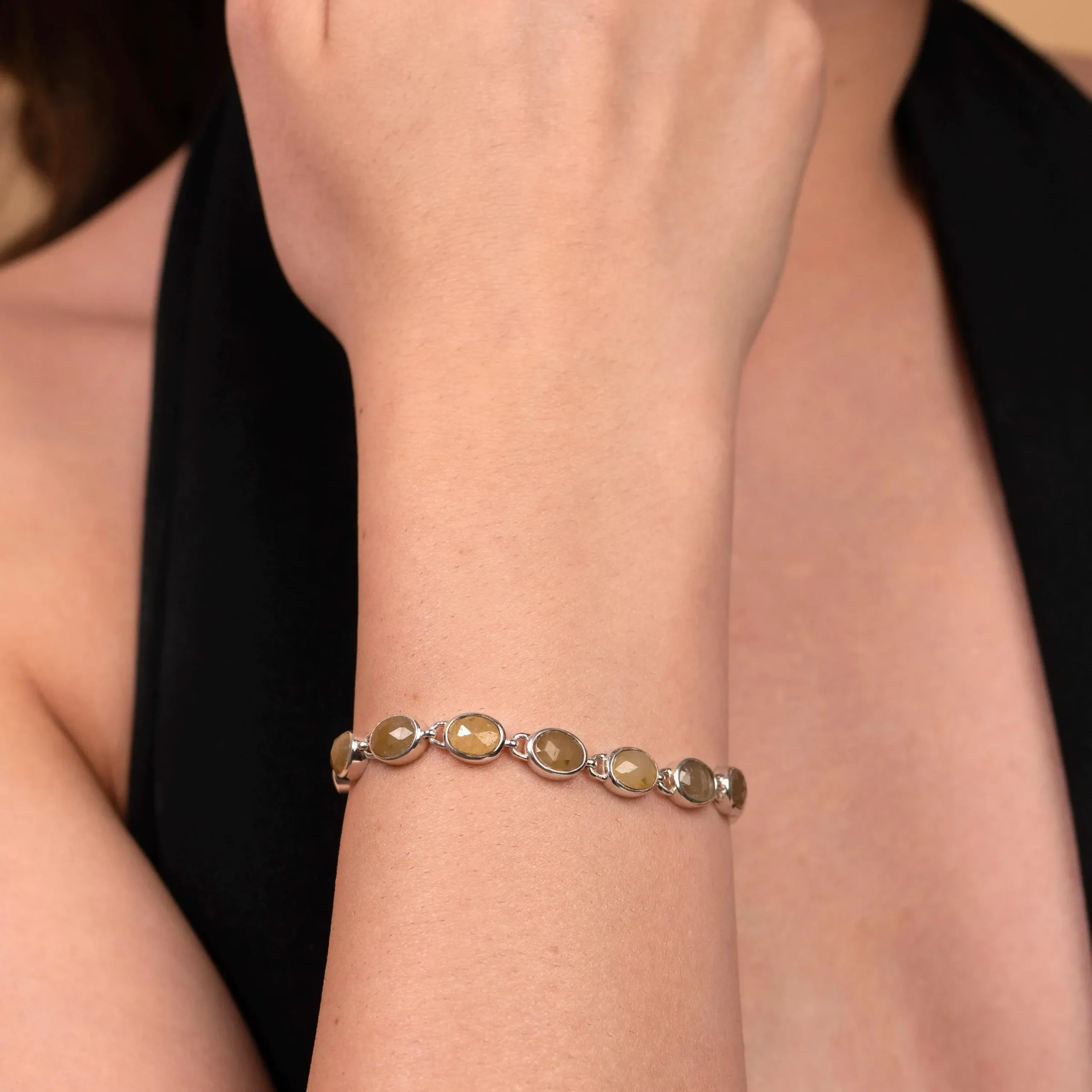 Citrine Beaded Bracelet Handmade Yellow Stone Bracelet Prosperity & Energy Crystal Gift