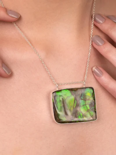 Unique Ammolite Pendant - Handcrafted Gemstone Necklace for Nature Lovers