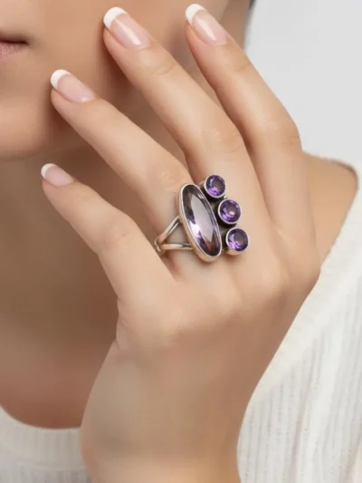 Amethyst Ring in Sterling Silver