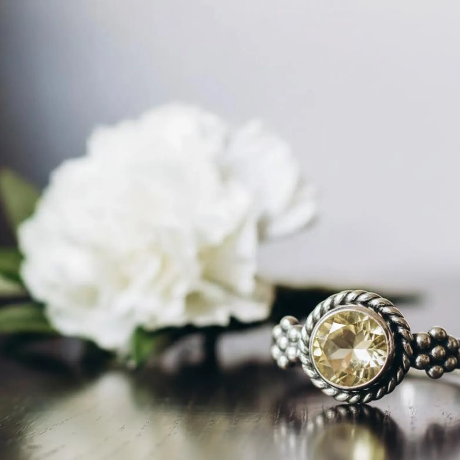 Handcrafted Lapis Ring – Round Stone, Beaded Side Detail, Ethical Silver Jewelry